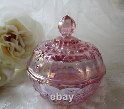 Pink Carnival Glass, VTG Fenton, Opalescent, Cottage Home, Provincial, Pink Decor, 5