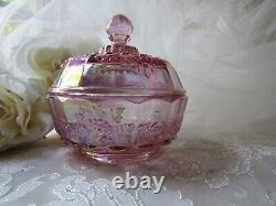 Pink Carnival Glass, VTG Fenton, Opalescent, Cottage Home, Provincial, Pink Decor, 5