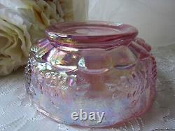 Pink Carnival Glass, VTG Fenton, Opalescent, Cottage Home, Provincial, Pink Decor, 5