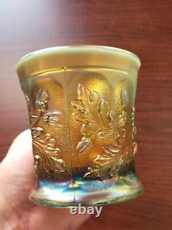 Pretty Aqua Opalescent Northwood Carnival Glass Dandelion Pattern Mug