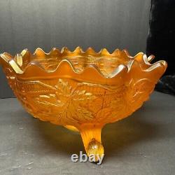 Pretty Marigold Fenton Carnival Glass Grape & Cable Fruit Bowl Persian Medallion