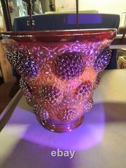 RARE FENTON Verlys Les Cabochon Red Iridescent Carnival Vase Mold Raspberries