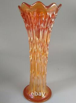 RARE Fenton APRIL SHOWERS Ruffled Opalescent Peacock Carnival Glass 10 Vase