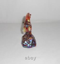 RARE! Fenton Glass Red Iridescent Carnival Glass Unicorn Figurine