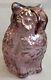 RARE Fenton Iridescent Amethyst Carnival Glass Owl Figure