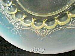 RARE Mosser Green Opalescent Glass Wink Pattern Covered Butter Dish