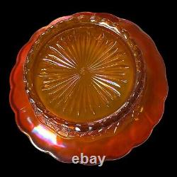 RARE Mosser USA Butter Dish withDomed Lid in Maple Leaf Carnival Glass