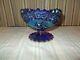 RARE Vintage Fenton Carnival Purple Iridescent Whirling Star Pedestal Candy Dish
