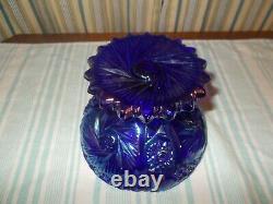 RARE Vintage Fenton Carnival Purple Iridescent Whirling Star Pedestal Candy Dish