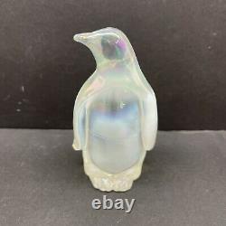 RARE Vintage Fenton Penguin -Opalescent Iridescent Carnival Glass Figurine 4.25