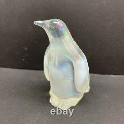 RARE Vintage Fenton Penguin -Opalescent Iridescent Carnival Glass Figurine 4.25