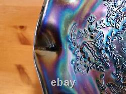 REDUCED! Carnival Glass Crown Crystal Butterfly Bush and Flannel Flower