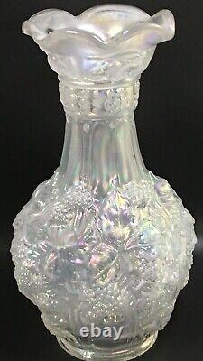 Rare 10 Imperial Glass White Carnival Loganberry Opalescent Glass Vase