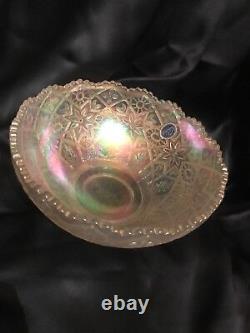 Rare! 50's Hattie or Busy Lizzie 1915's Pattern Imperial Iridescent Glass Bowl