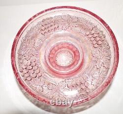 Rare Fenton Art Glass Grape & Cable Pink Iridescent/carnival 7 Tobacco Jar