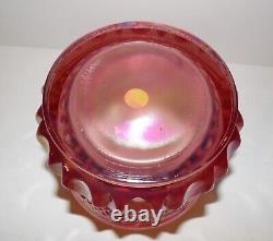 Rare Fenton Art Glass Grape & Cable Pink Iridescent/carnival 7 Tobacco Jar