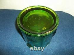 Rare Indiana Green Grape Harvest Cookie Jar Canister Iridescent Largest Size 9.5