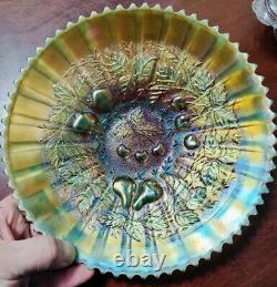 Rare Northwood Aqua Opal Stippled Three Fruits Plate. Damaged Point. Read Below