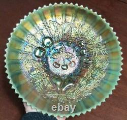 Rare Northwood Aqua Opal Stippled Three Fruits Plate. Damaged Point. Read Below