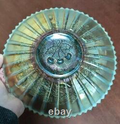 Rare Northwood Aqua Opal Stippled Three Fruits Plate. Damaged Point. Read Below