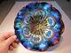 SUPER Electric Blue Iridescence Dugan Flowers & Frames Carnival Glass Bowl