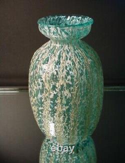 Scarce Dugan Glass Aqua Venetian Pompeian Frit Sake Vase Circa 1905 Art Nouveau