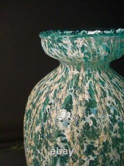 Scarce Dugan Glass Aqua Venetian Pompeian Frit Sake Vase Circa 1905 Art Nouveau