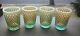 Set Of 4 Fenton for Levay Hobnail Tumbler Aqua Opal / Opalescent Carnival Glass