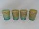 Set of 4 Fenton Glass Hobnail Opalescent Carnival Aqua Tumblers 4 1/8
