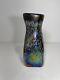 Signed Blown Carnival Iridescent Glass Vase Monet Heavy Dated 11/00 Tag$275 RARE