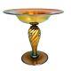 Steuben Aurene Glass Compote Comport Dish on Pedestal 6 Iridescent Gold #2604
