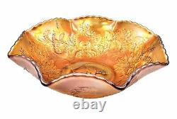 Stunning Carnival Glass Marigold Master Bowl With Emu Motif