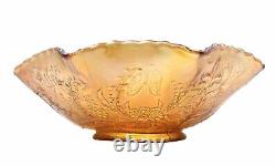 Stunning Carnival Glass Marigold Master Bowl With Emu Motif