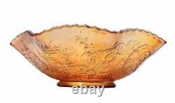 Stunning Carnival Glass Marigold Master Bowl With Emu Motif