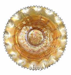 Stunning Carnival Glass Marigold Master Bowl With Kangaroo Motif