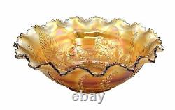 Stunning Carnival Glass Marigold Master Bowl With Kangaroo Motif