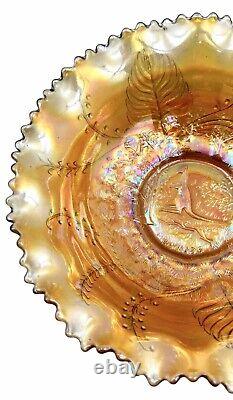 Stunning Carnival Glass Marigold Master Bowl With Kangaroo Motif