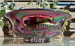 VHTF Fenton DEEP DARK RED CARNIVAL ATLANTIS KOI FISH BOWL90's