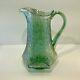 VTG 1991 Fenton Iridescent Sea Mist Green Crackle Carnival Glass Pitcher/Vase