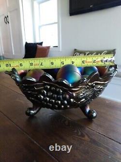 Vintage 1910 Era Northwood grape and cable carnival glass Centerpiece bowl