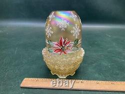 Vintage 1997 FENTON Iridescent Carnival Glass Fairy Lamp Light Christmas Ltd Ed