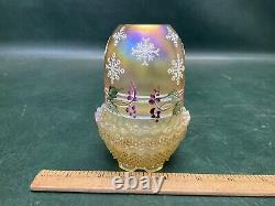 Vintage 1997 FENTON Iridescent Carnival Glass Fairy Lamp Light Christmas Ltd Ed