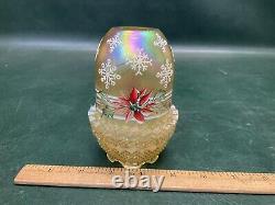 Vintage 1997 FENTON Iridescent Carnival Glass Fairy Lamp Light Christmas Ltd Ed