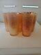 Vintage 9 Iridescent Marigold Tree Bark Carnival Glasses Excellent Condition