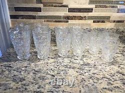 Vintage Carnival Clear Iridescent Rainbow Glass Textured Drink glass Lot Of 13