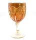 Vintage Carnival Glass Cup iridescent Water Or wine Glass marigold orange