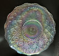 Vintage Dugan Pastel Carnival Glass Iridescent Pedestal Serving plate /Cake