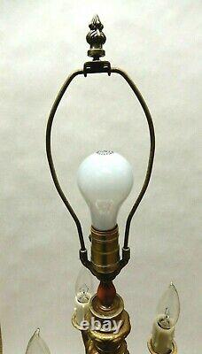 Vintage Ef Industries Large MID Century Six Bulb Iridescent Carnival Glass Lamp
