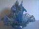 Vintage Fenton Blue Carnival 3 Horn Hobnail Opalescent Epergne