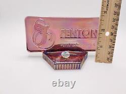 Vintage Fenton Carnival Art Glass Lavender Purple Opalescent Logo Dealer Sign